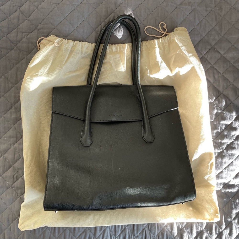 Coccinelle Black Leather Office Bag with laptop compartment